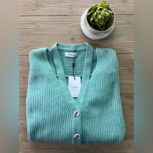 Naadam 100% Cashmere Cut-Out Cardigan | XS (fits like Small) | New With Tags - Picture 1 of 6